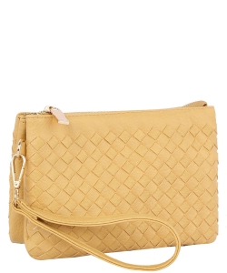 Woven Multi Compartment Convertible Clutch Crossbody Bag TD-0004 YELLOW